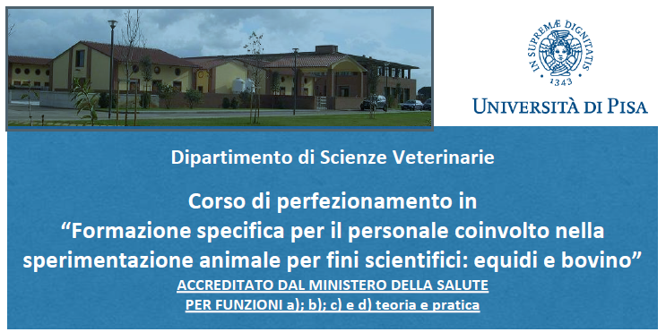 Corso di perfezionamento: “Formazione specifica per il personale coinvolto nella sperimentazione animale per fini scientifici: equidi e bovino”